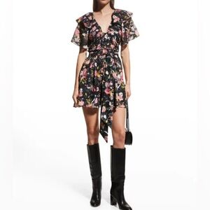 Tanya Taylor Mara Floral Fil Coupe Mini Dress